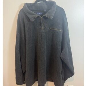 Vintage Gant USA Rugger Fleece Quarter Zip Pullover Gray Mens Big 3XL 1/4 Zip